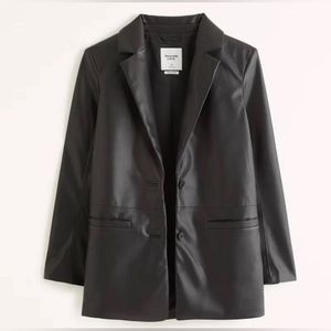 Abercrombie and Fitch, vegan leather blazer.